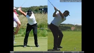 Jon Rahm golf swing  Long Iron faceon amp downtheline July 2017 [upl. by Venterea51]