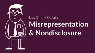 Misrepresentation and Nondisclosure  Contracts  Defenses amp Excuses [upl. by Thorner]