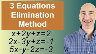 Solving Systems of 3 Equations Elimination [upl. by Nepil]