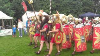 Roman Reenactment at the Amphitheatre in Caerleon Marching In [upl. by Kama]