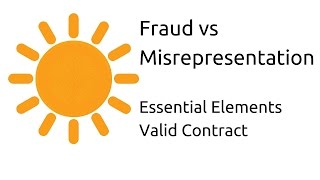 Fraud vs Misrepresentation  Other Essential Elements of a Valid Contract  CA CPT  CS amp CMA [upl. by Alonso]