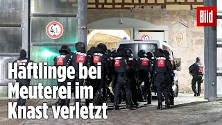 Gefängnismeuterei Polizei stürmt Knast in Thüringen  JVA Untermaßfeld [upl. by Ylloj866]